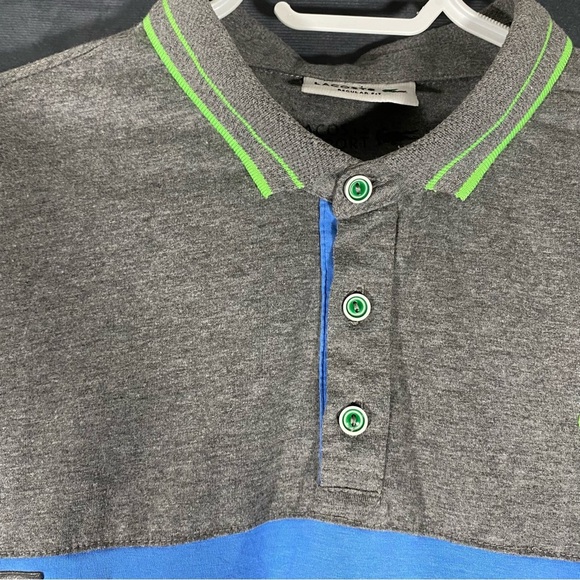 Lacoste Polo Shirt Grey Regular Fit Short Sleeve Spell out Y XXL Preppy - Picture 8 of 11